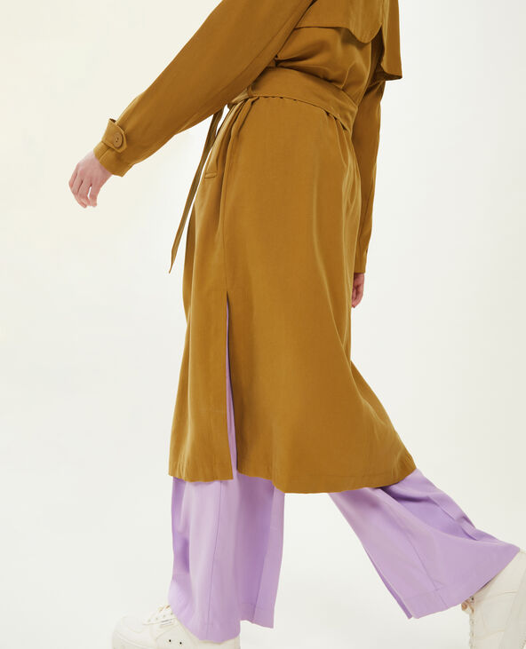 Trench long en tissu fluide marron - Pimkie