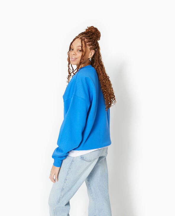 Sweat oversize avec transfert bouclette YALE bleu électrique - Pimkie