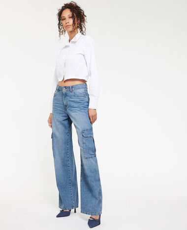 Jean cargo large bleu - Pimkie