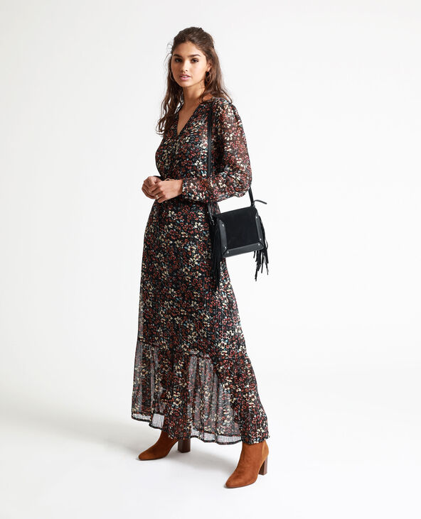 Robe longue à fleurs noir - Pimkie