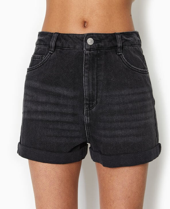Short en jean taille haute noir - Pimkie