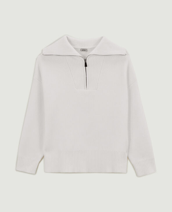 Pull droit col camionneur blanc - Pimkie