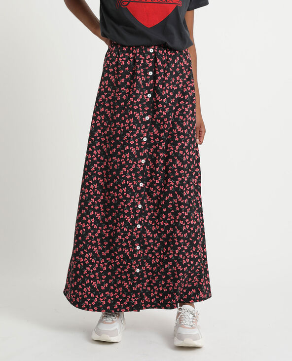 Jupe longue boutonnée noir - Pimkie