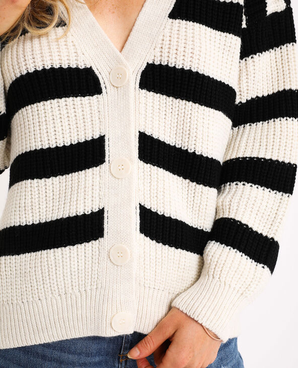 Gilet grosse maille noir - Pimkie