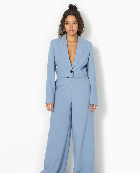 Veste blazer courte avec pinces bleu - Pimkie