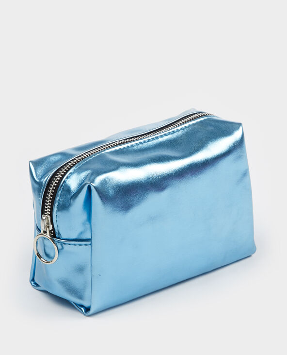 Trousse de maquillage métallisée bleu - Pimkie