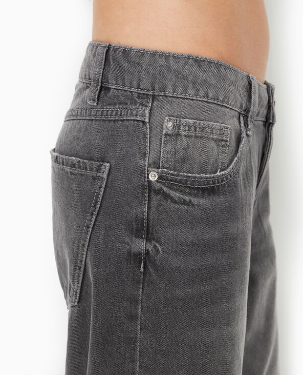 Jean wide taille basse gris foncé - Pimkie