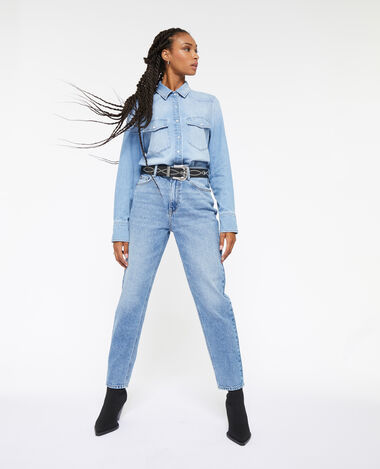 Jean mom taille haute bleu - Pimkie