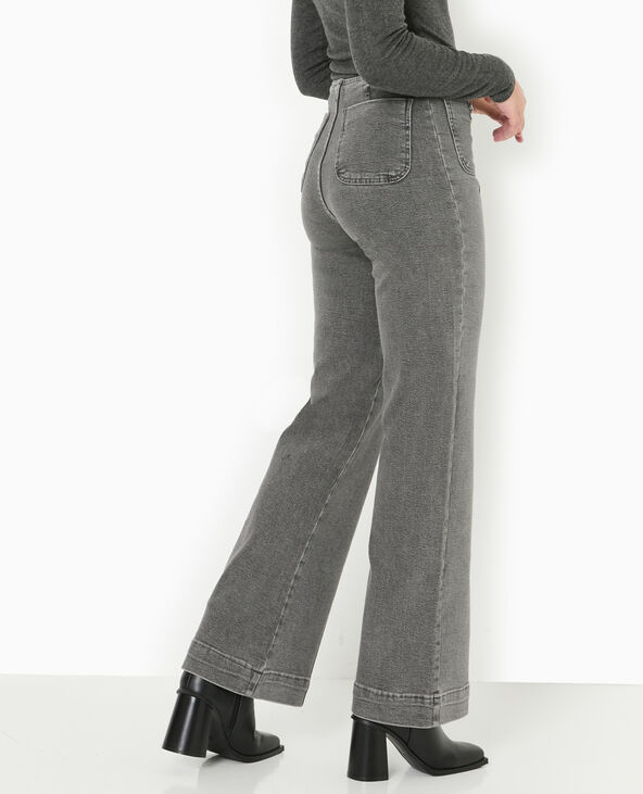 Jean flare taille haute avec poches plaquées blanc - Pimkie