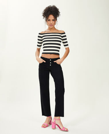 Jean straight taille basse noir - Pimkie