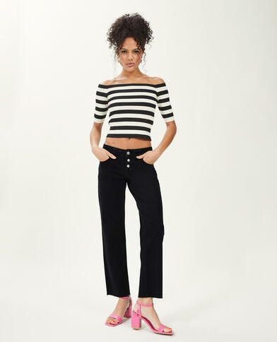 Jean straight taille basse noir - Pimkie