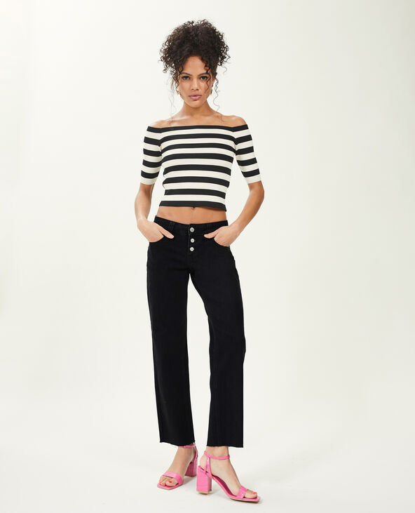 Jean straight taille basse noir - Pimkie