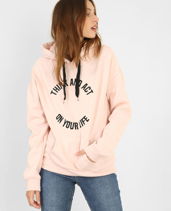 Sweat à capuche rose clair - Pimkie