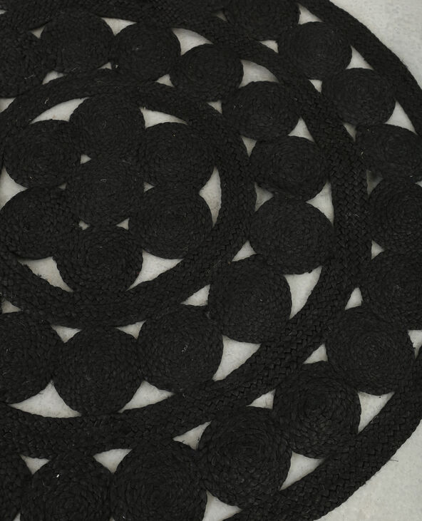 Tapis mandala en jute noir - Pimkie