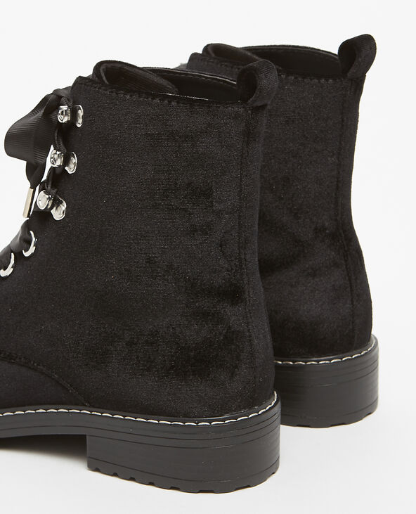 Boots rangers velours noir - Pimkie