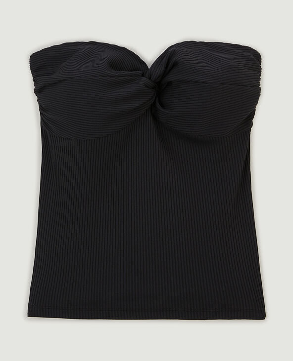 Top bustier effet twisté devant noir - Pimkie