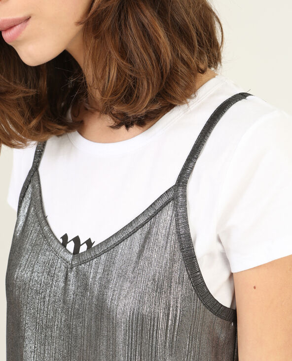T-shirt 2 en 1 blanc - Pimkie