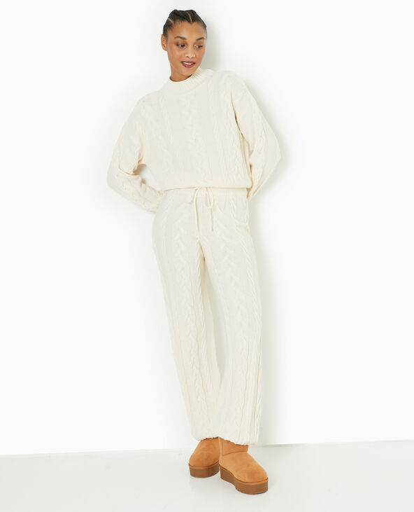 Pull en maille torsadée devant blanc - Pimkie