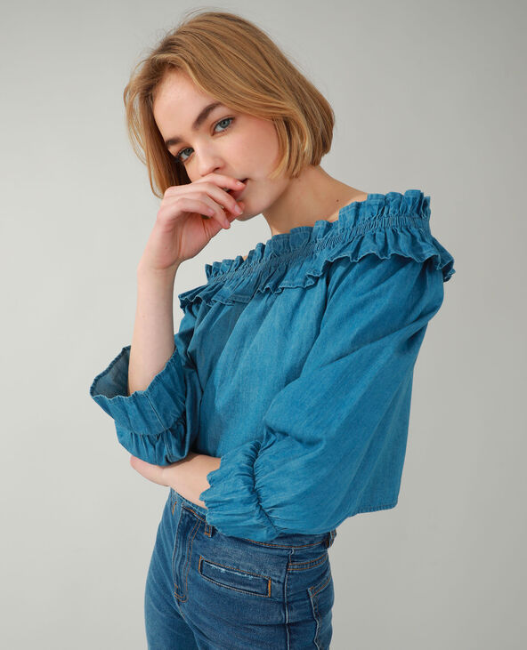 Top en jean bleu turquoise - Pimkie