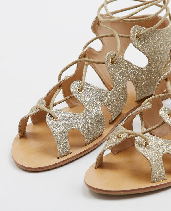 Sandales plates glitter doré - Pimkie