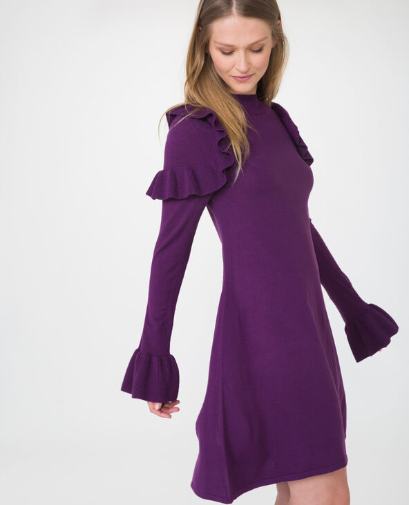 Robe pull à volants violet - Pimkie