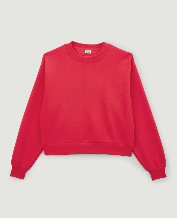 Sweat court en molleton rouge - Pimkie