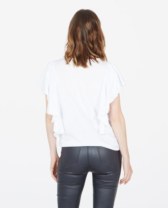 T-shirt à volants blanc - Pimkie