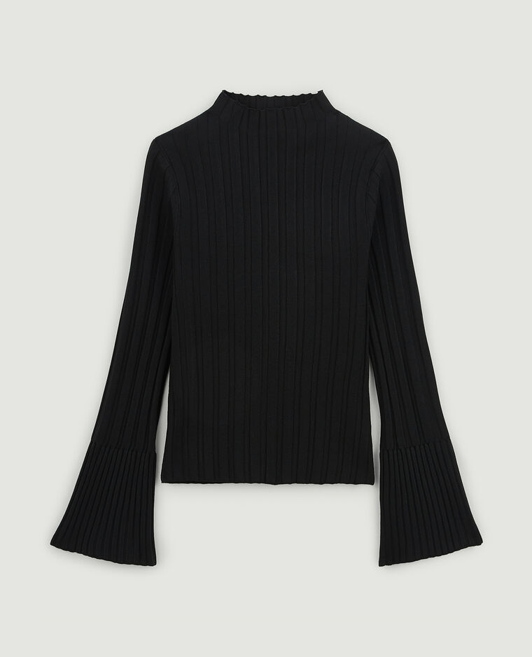 Pull fin en maille côtelée noir - Pimkie