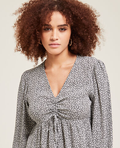 Blouse encolure V base volantée noir - Pimkie