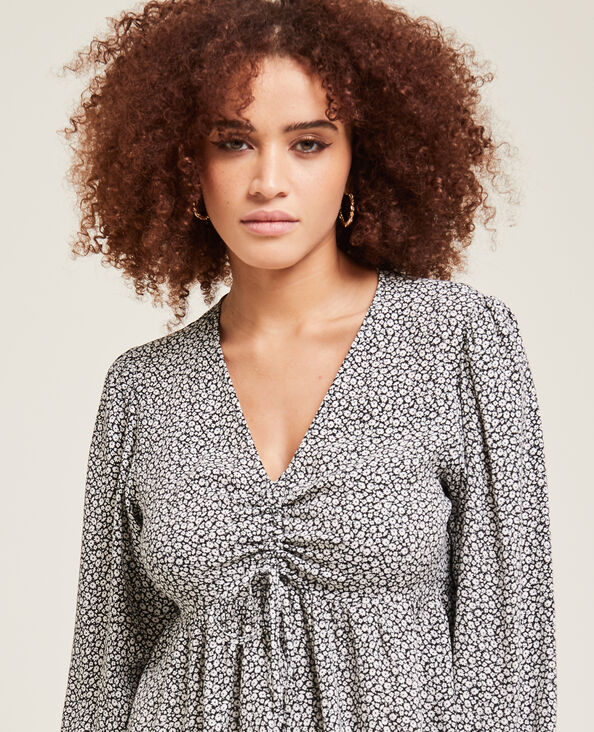 Blouse encolure V base volantée noir - Pimkie