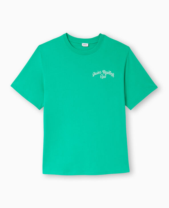 T-shirt oversize avec print poitrine et dos vert - Pimkie