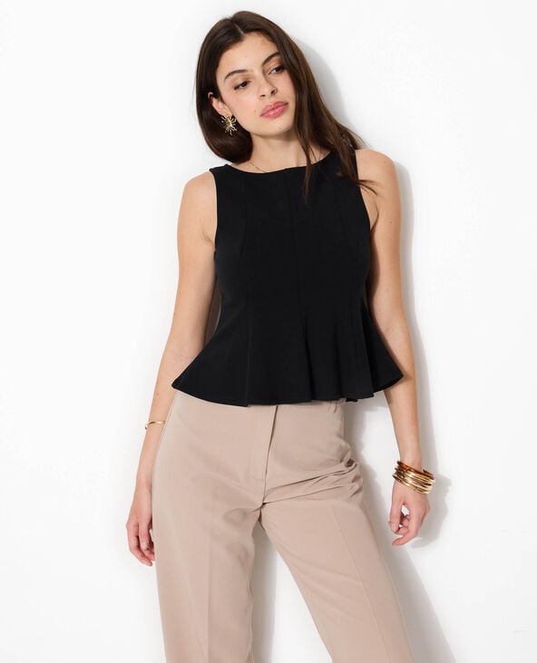 Débardeur forme peplum noir - Pimkie