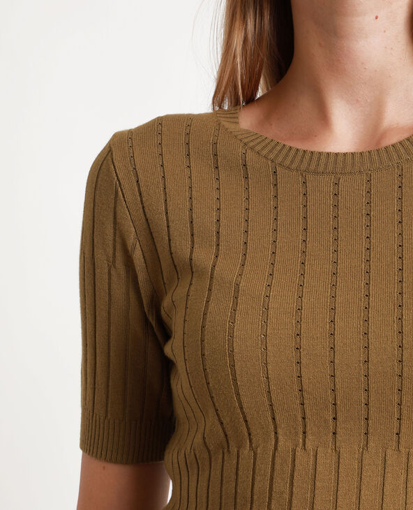 Pull manches courtes vert foncé - Pimkie