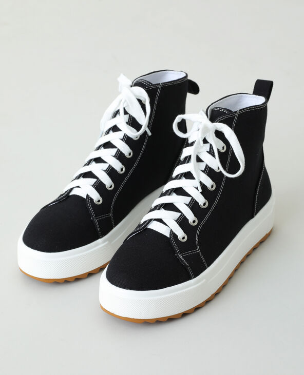 Baskets hautes plateformes noir - Pimkie