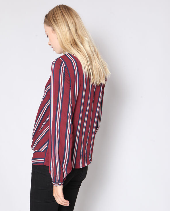 Blouse à rayures bordeaux - Pimkie