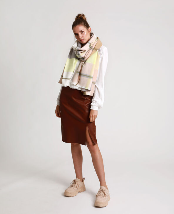 Jupe midi en simili cuir marron - Pimkie