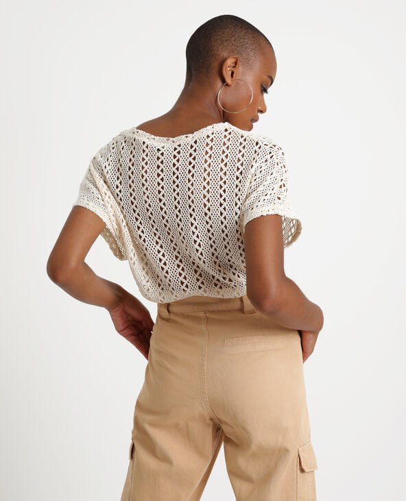 Top en maille ajourée blanc - Pimkie