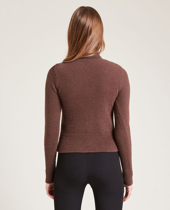 Pull col roulé maille fluffy marron - Pimkie
