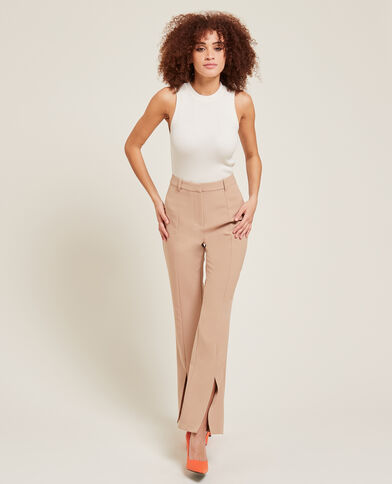 Pantalon droit avec fentes camel - Pimkie
