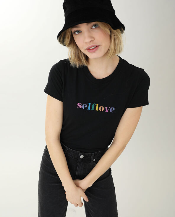 T-shirt manches courtes noir - Pimkie