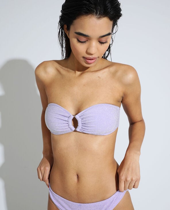 Haut de maillot de bain bandeau pailleté lilas - Pimkie