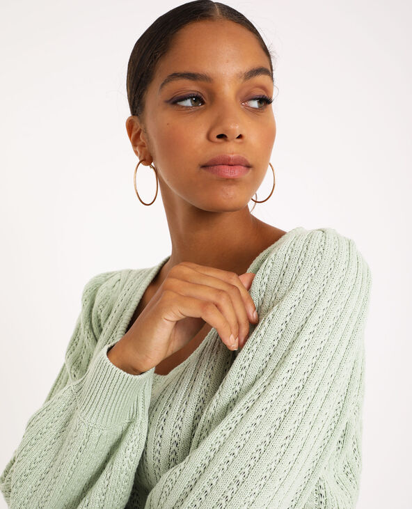 Pull ajouré vert clair - Pimkie