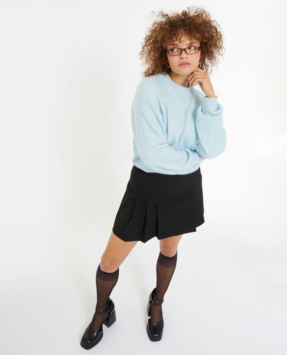 Pull col rond avec laine bleu clair - Pimkie