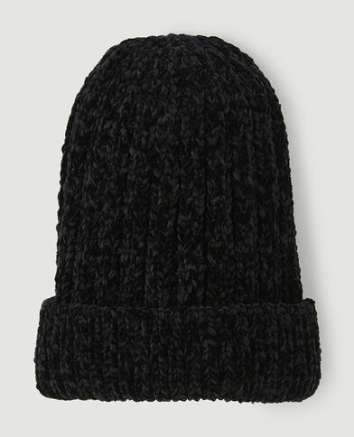 Bonnet en maille chenille noir - Pimkie