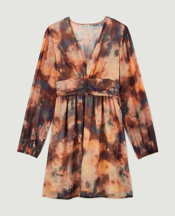 Robe courte en mousseline marron - Pimkie