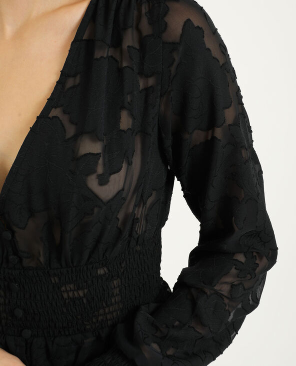 Chemisier manches longues noir - Pimkie