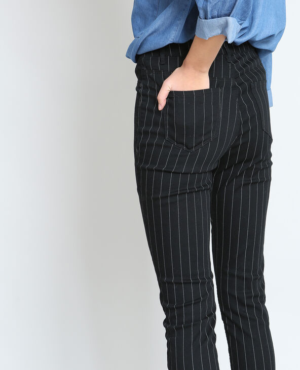 Pantalon skinny rayé noir - Pimkie