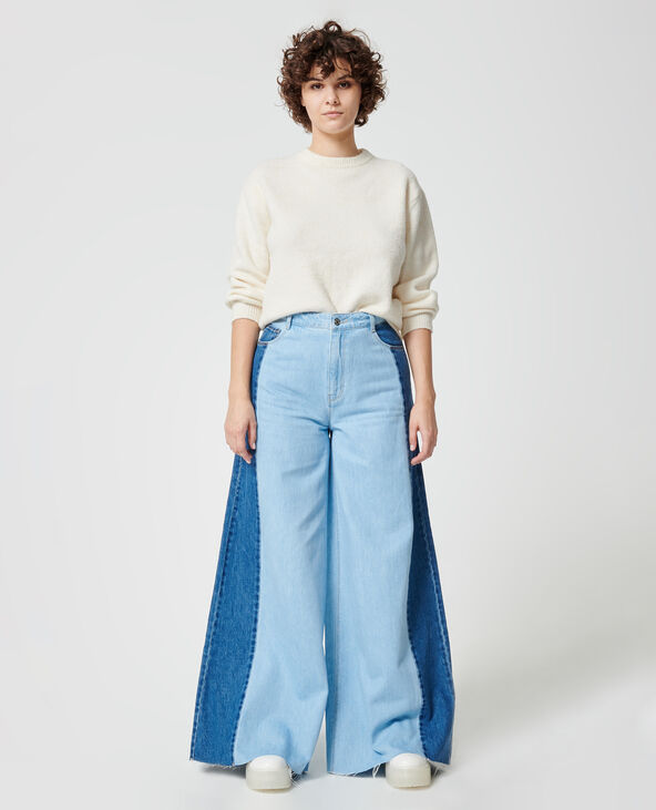 Jean wide bicolore bleu clair - Pimkie