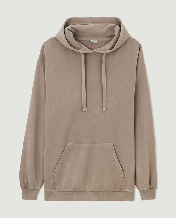 Sweat capuche oversize effet lavé taupe - Pimkie