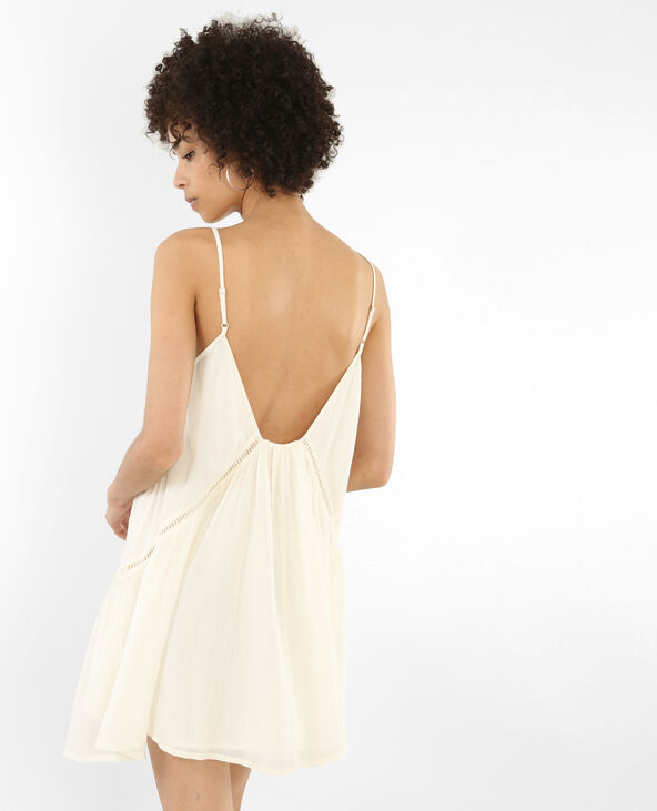 Robe volantée ajourée blanc - Pimkie